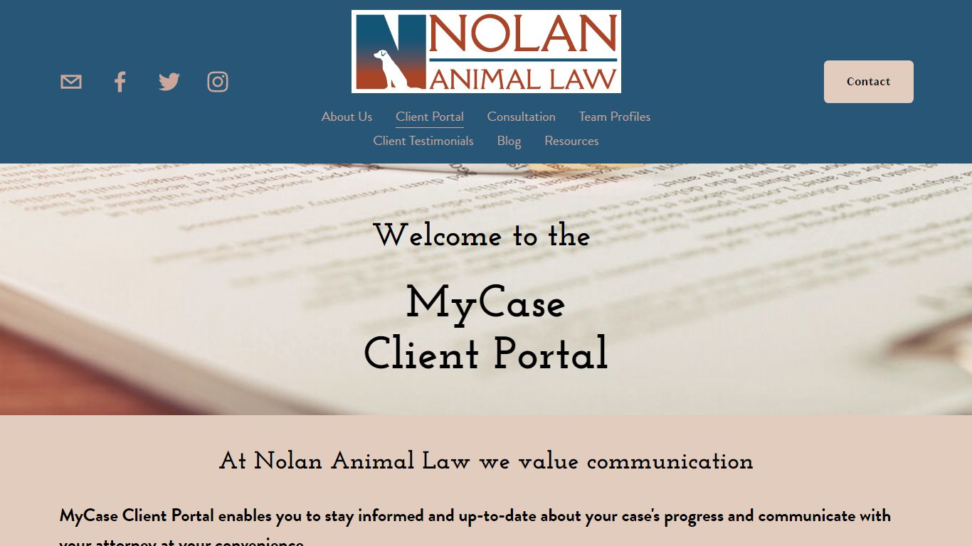 Client Portal — Nolan Animal Law